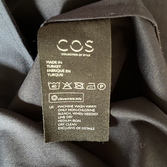 NWT elegant dress by COS. Deep navy cotton blend. Size 2. - Picture 10 of 11